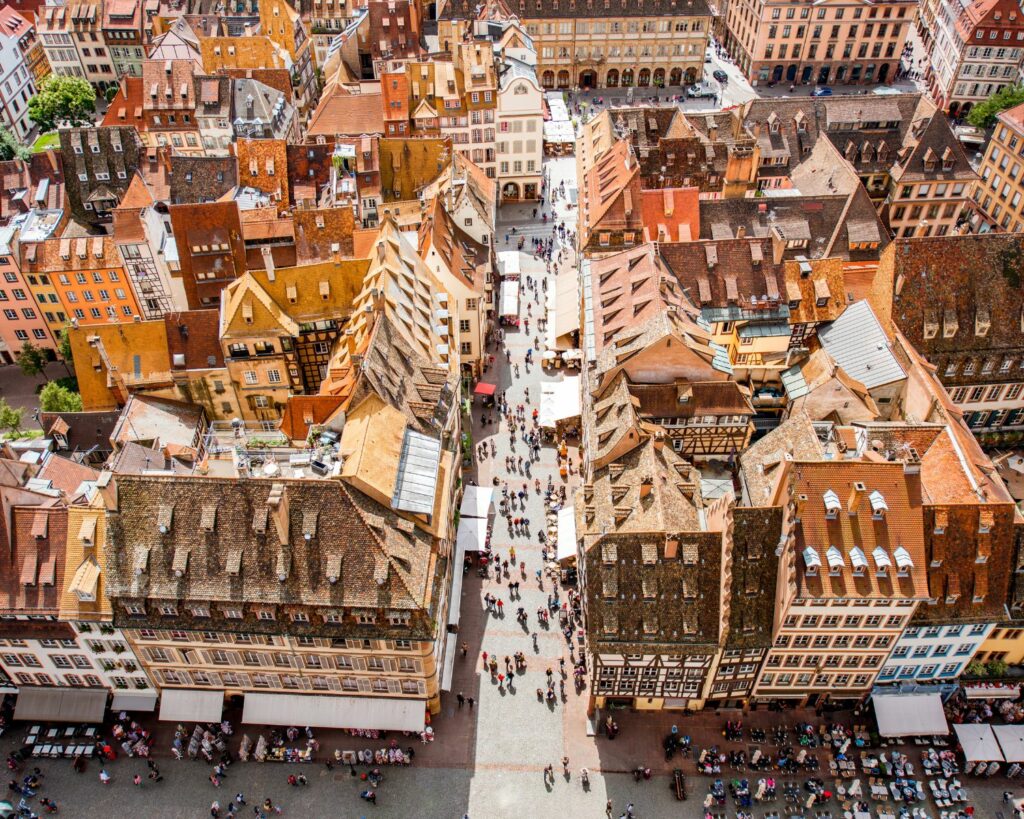 Ville de Strasbourg vue du ciel